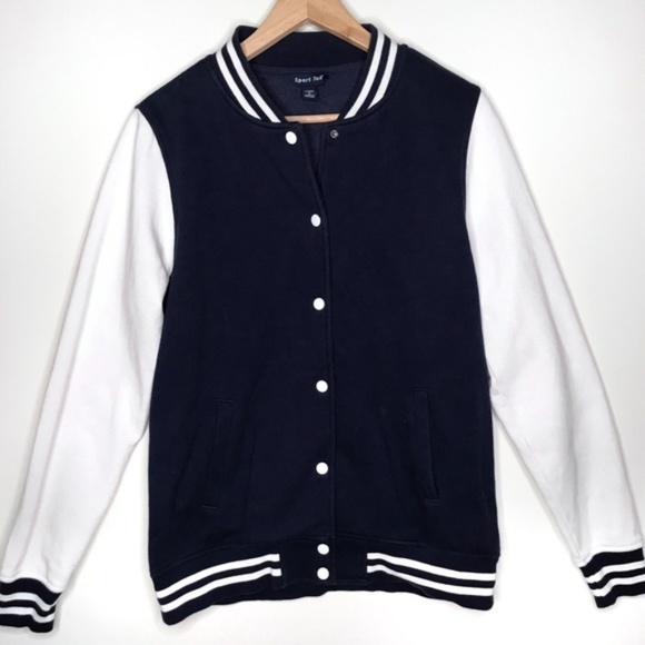 Vintage Jackets & Blazers - Fleece Letterman Varsity Bomber Jacket M